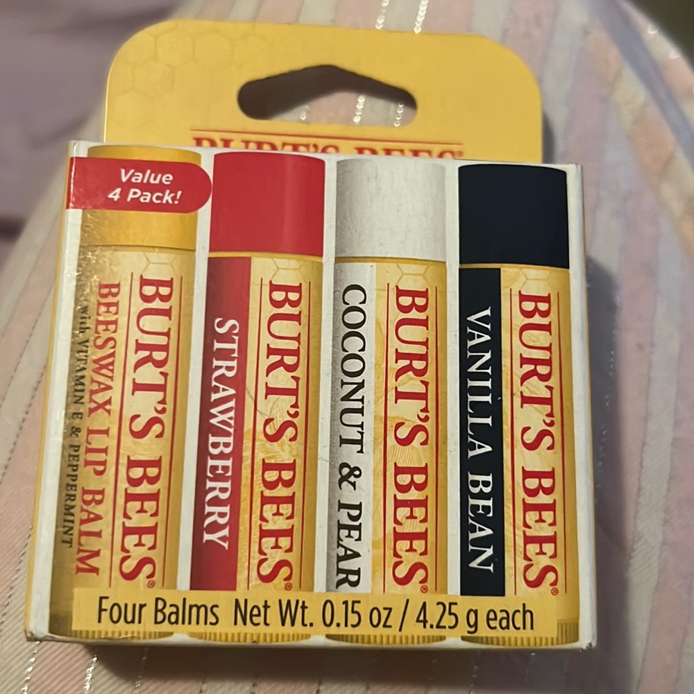 Burts Bees Moisturizing lip balms four pack